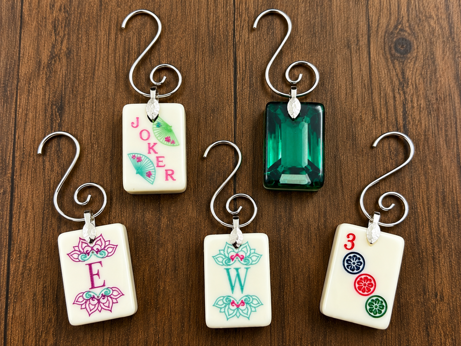 Genuine Mah Jong Tile Ornament: Jewish Themed