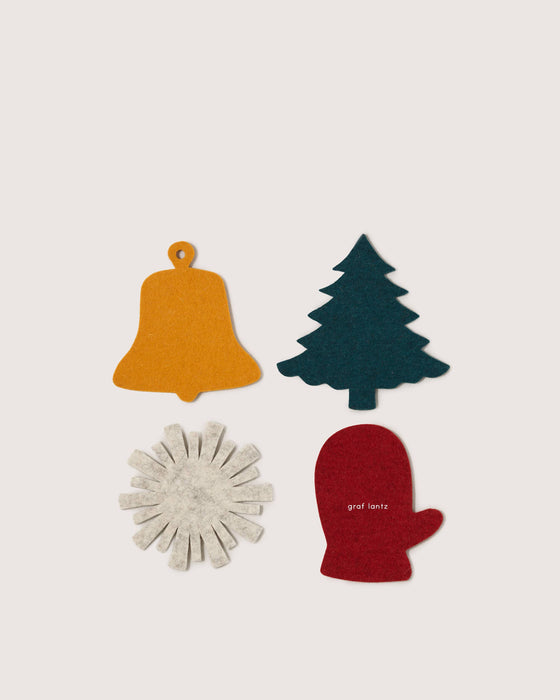 Merino Wool Coaster Multi 4 Pack - Deck the Halls