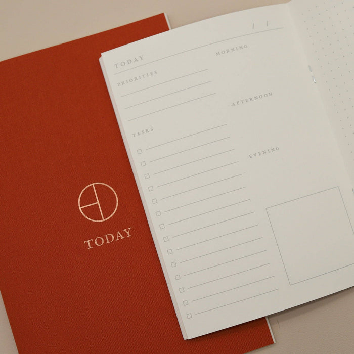 Terra Cotta Cloth Saddle Stitch Planner: A5