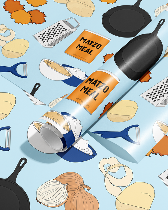 Latke Ingredients Wrapping Paper