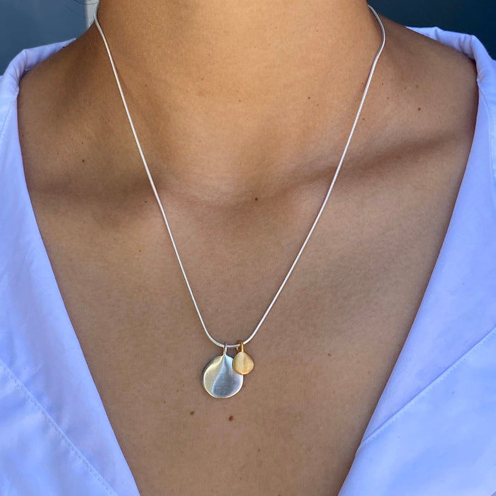 Double discs necklace: Silver