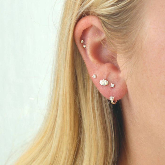 Petite Crystal Arc Earring Jackets: Sterling Silver