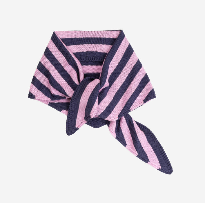 Simple Stripe Triangle Scarf: Lilac Denim