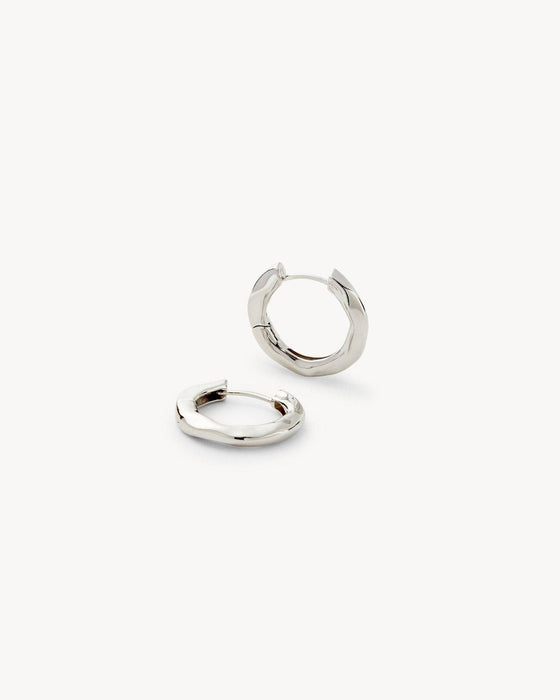 Petite Wavy Hoops in Silver