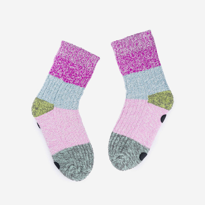 Color Band House Socks: Poppy Teal / L/XL - W 9.5-12.5<br>M 8-11