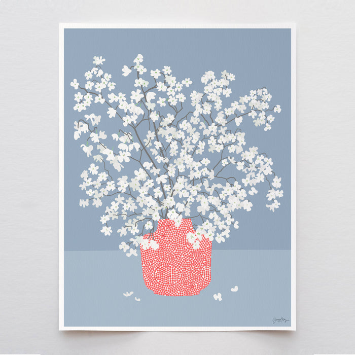 Dogwood Floral Still Life Print. Signed. Unframed. 200330: 11 x 14 Unframed
