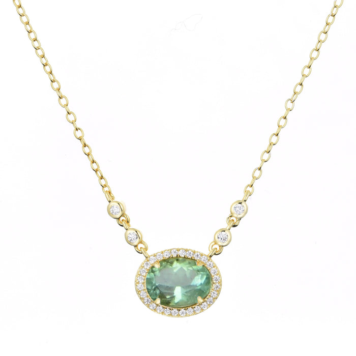 Aura Tourmaline Gemstone Necklace: Light Pink