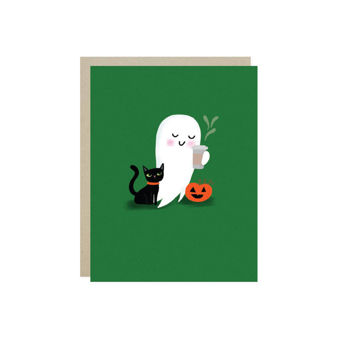 Ghost Coffee Halloween Card