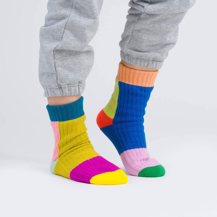 Mismatch House Socks: Pink / S/M - W 6-9<br>M 5-7.5
