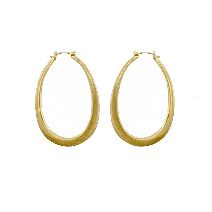 Large oval hoops earrings: Silver