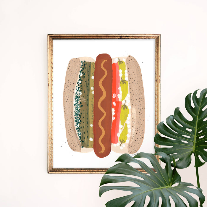"Chicago Style Hot Dog" Giclée Fine Art Print: 11x14 in.