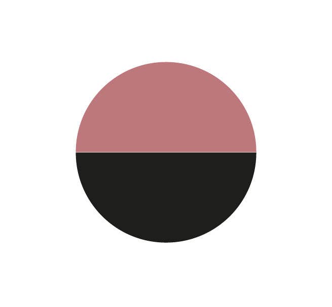 Tall Two-Tone Jet Black & Old Rose Metal Candleholder