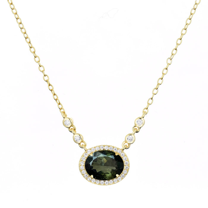 Aura Tourmaline Gemstone Necklace: Light Pink