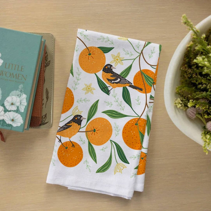 Orange Grove Tea Towel - Citrus Kitchen Dish Towel