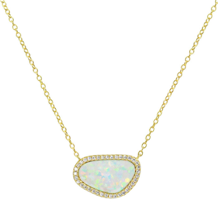 Pebble Opal Original Necklace: White Opal