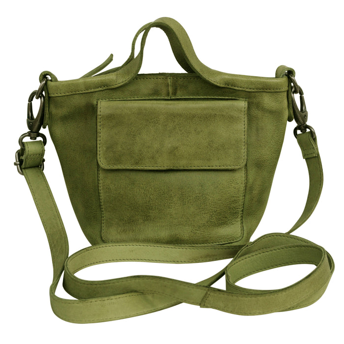 Mick Handcrafted Leather Crossbody Bags: Orange