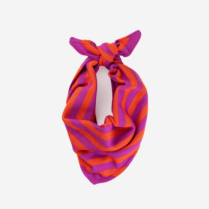 Simple Stripe Triangle Scarf: Lilac Denim