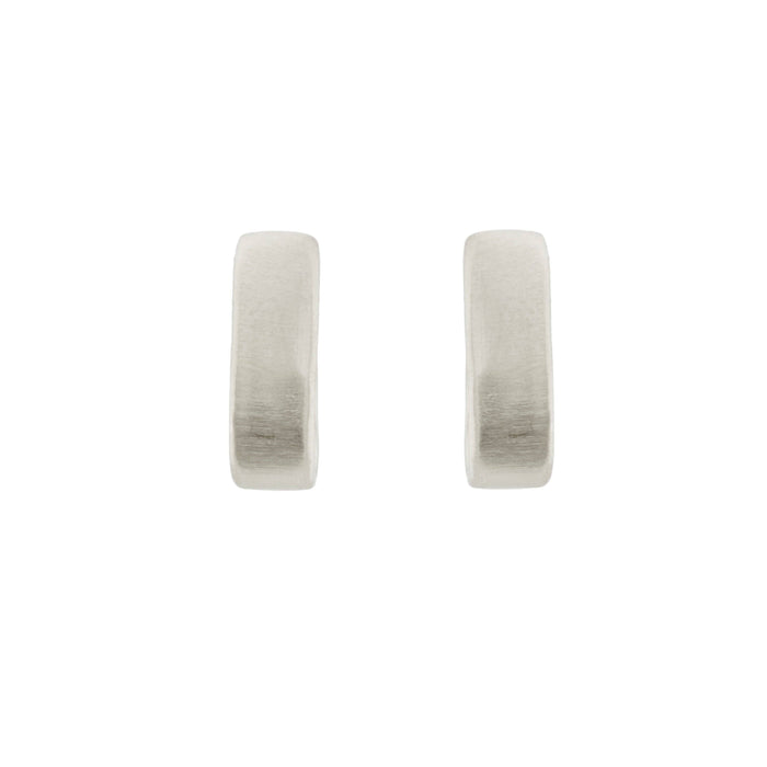 Small Flat Hoop Earrings in Silver or Vermeil: Vermeil