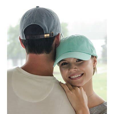 Custom Text Chainstitch Dad Hat - Embroidered Ball Cap: Navy Blue / White