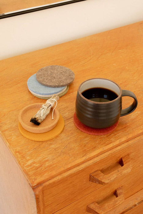 Bierfilzl Merino Wool Felt Round Coaster Multi 6 Pack: Desert Sun