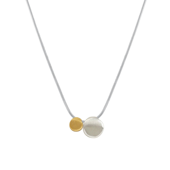 Two Small Ovals Necklace in Silver, Vermeil, or Mixed: Mixed