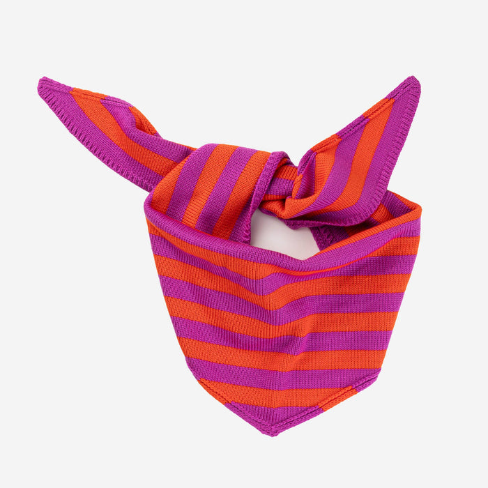 Simple Stripe Triangle Scarf: Lilac Denim