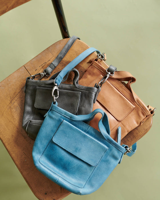 Mick Handcrafted Leather Crossbody Bags: Orange
