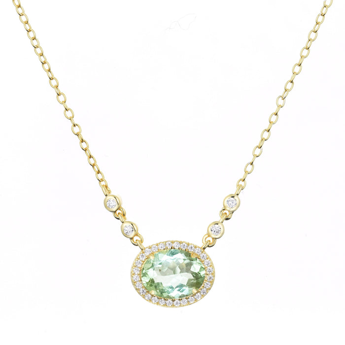 Aura Tourmaline Gemstone Necklace: Light Pink