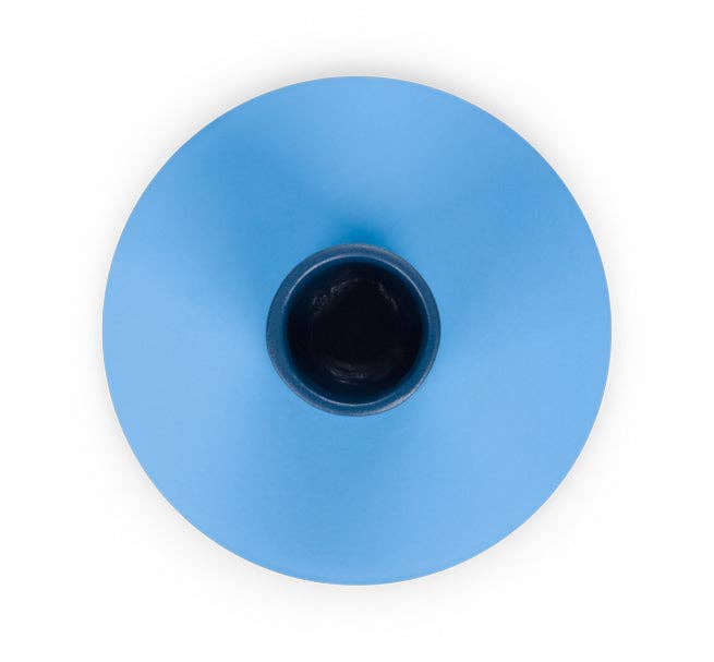 Small Two-Tone Nanking Blue & Midnight Blue Metal Candleholder