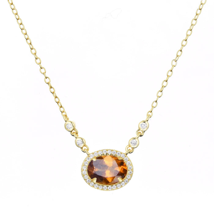 Aura Tourmaline Gemstone Necklace: Light Pink