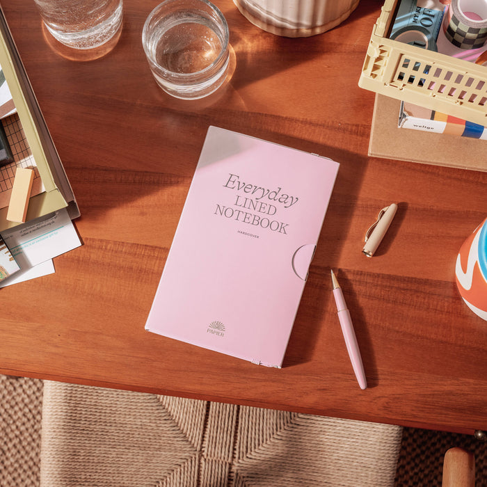 Lined Notebook, PU Leather, Hardcover - Everyday : Green