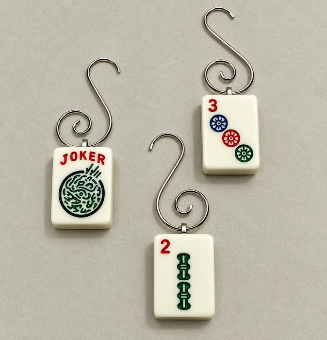 Genuine Mah Jong Tile Ornament: Cream