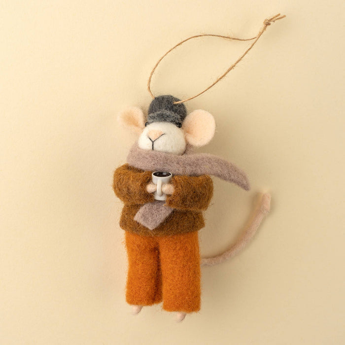 Cappuccino Carl Mouse Holiday Ornament