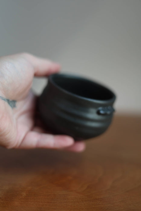 Black Mini Cauldron Bowl | Handmade for Halloween 