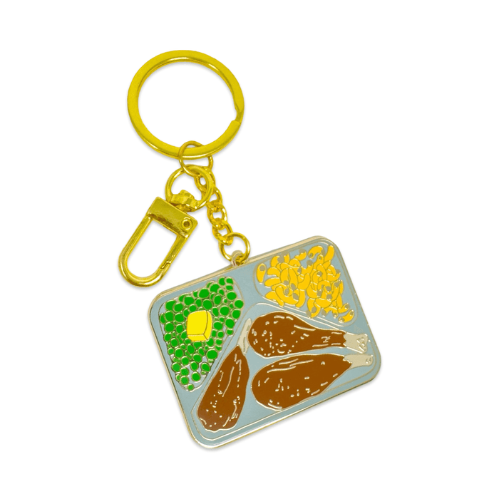 Retro TV Dinner Enamel Bag Charm & Keychain
