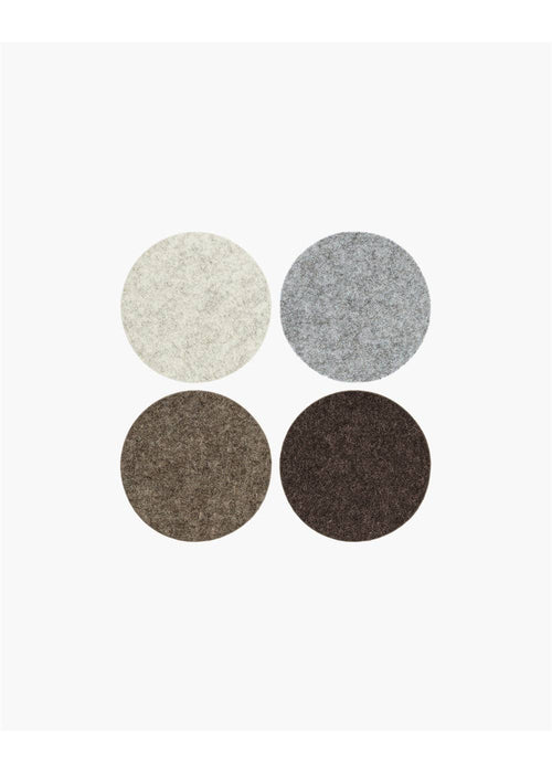 Bierfilzl Merino Wool Felt round Coaster Multi 4 Pack Earth