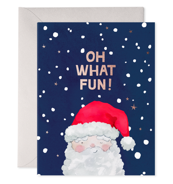 Oh What Fun Santa Greeting Christmas Card