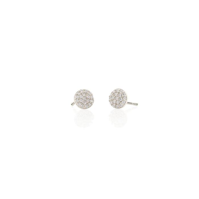Round Crystal Stud Earrings 18K Gold Vermeil | Sterling Silver CZ Crystals Nickel Free Hypoallergenic Ships from CA: 18K Gold Vermeil