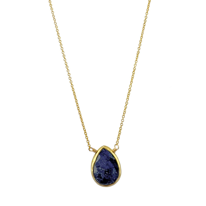 Sapphire drop necklace: Vermeil