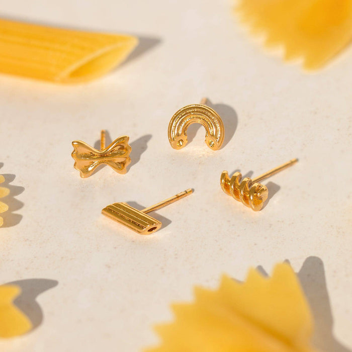 Al Dente Pasta Stud Set: Gold