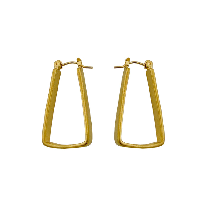 Long Wide Hoops Earrings in Silver or Vermeil: Vermeil