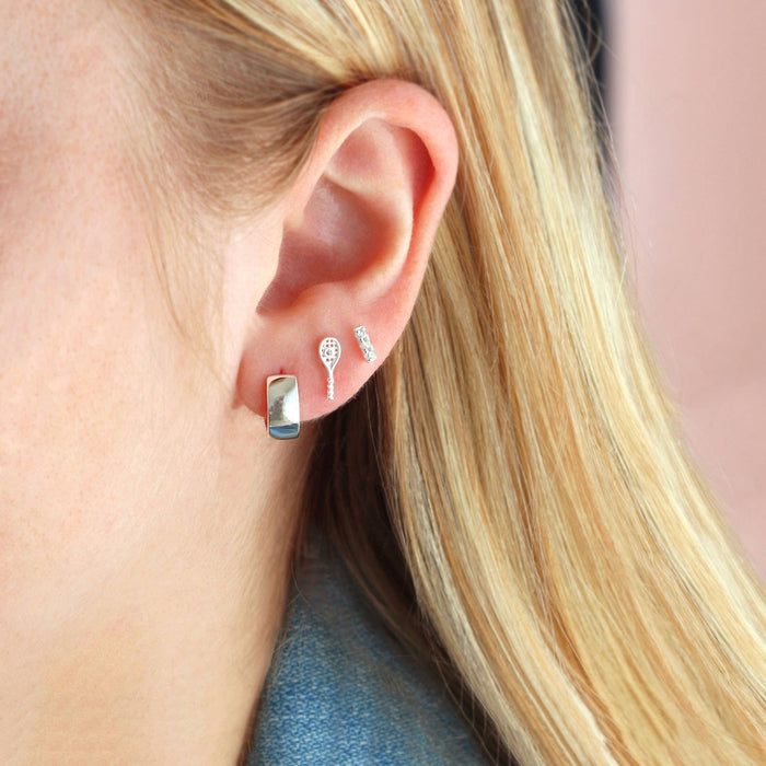 Wide Hinged Huggie Hoop Earrings 18K Gold Vermeil | Sterling Silver 12mm Hoops Hinge Closure Nickel Free Hypoallergenic Ships from CA: Sterling Silver