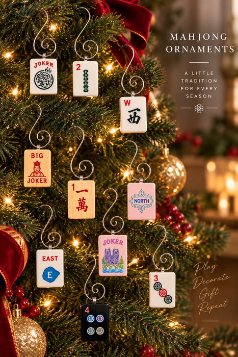 Genuine Mah Jong Tile Ornament: Jewish Themed