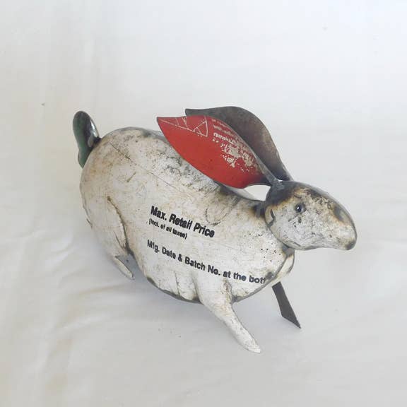 White Rabbit Recycled Metal Animals