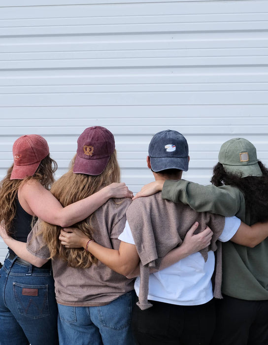 Embroidered Hat | Brie Cheese, Washed Navy Color