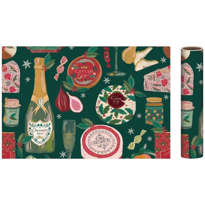 Seasonal Sip and Savor Metallic Gift Wrap