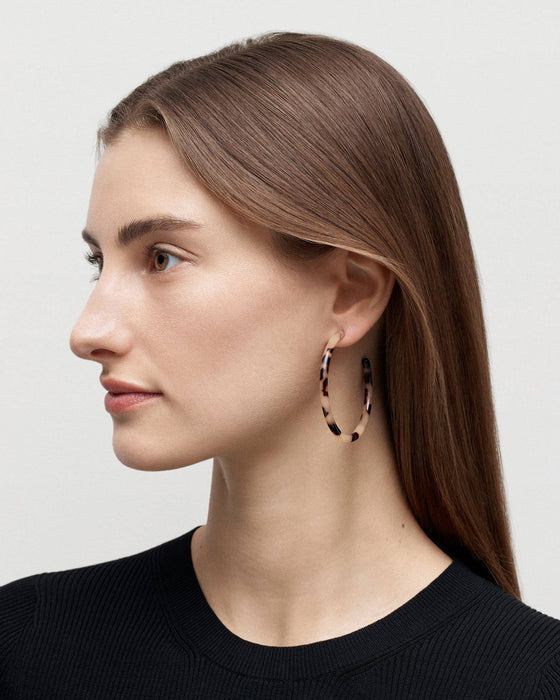 Large Hoops in Perle Noir