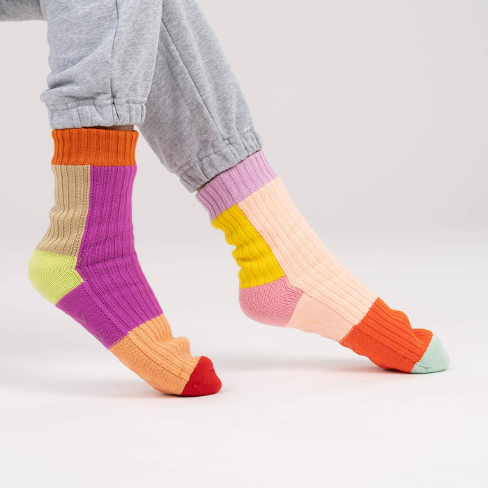 Mismatch House Socks: Pink / S/M - W 6-9<br>M 5-7.5