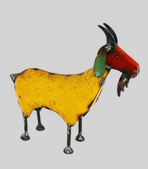 Goat Recycled Metal Animals