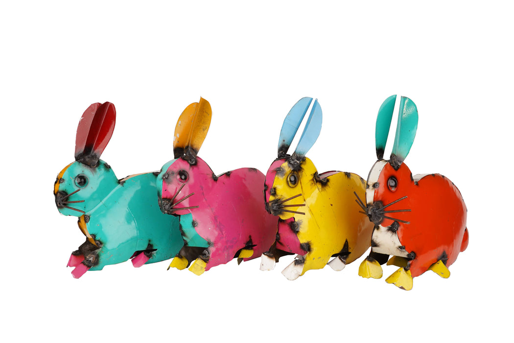 Colorful Metal Bunny-Spring-Garden-Yard Art-16x7x14H